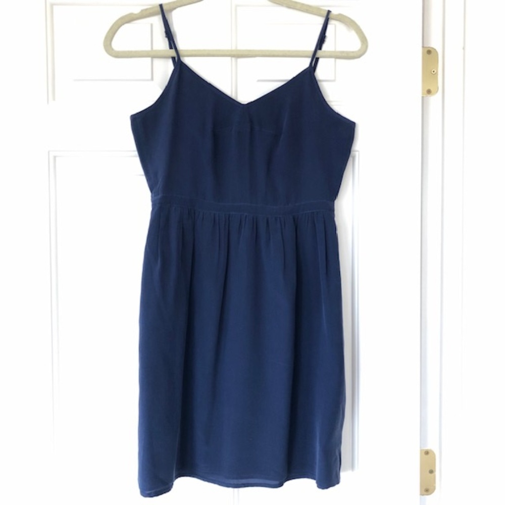 Madewell Navy Blue Silk Dress